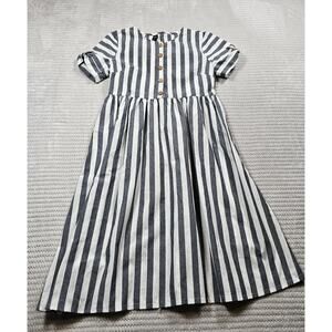 Emery Rose Dress Womens Small Midi Length Striped Buttons